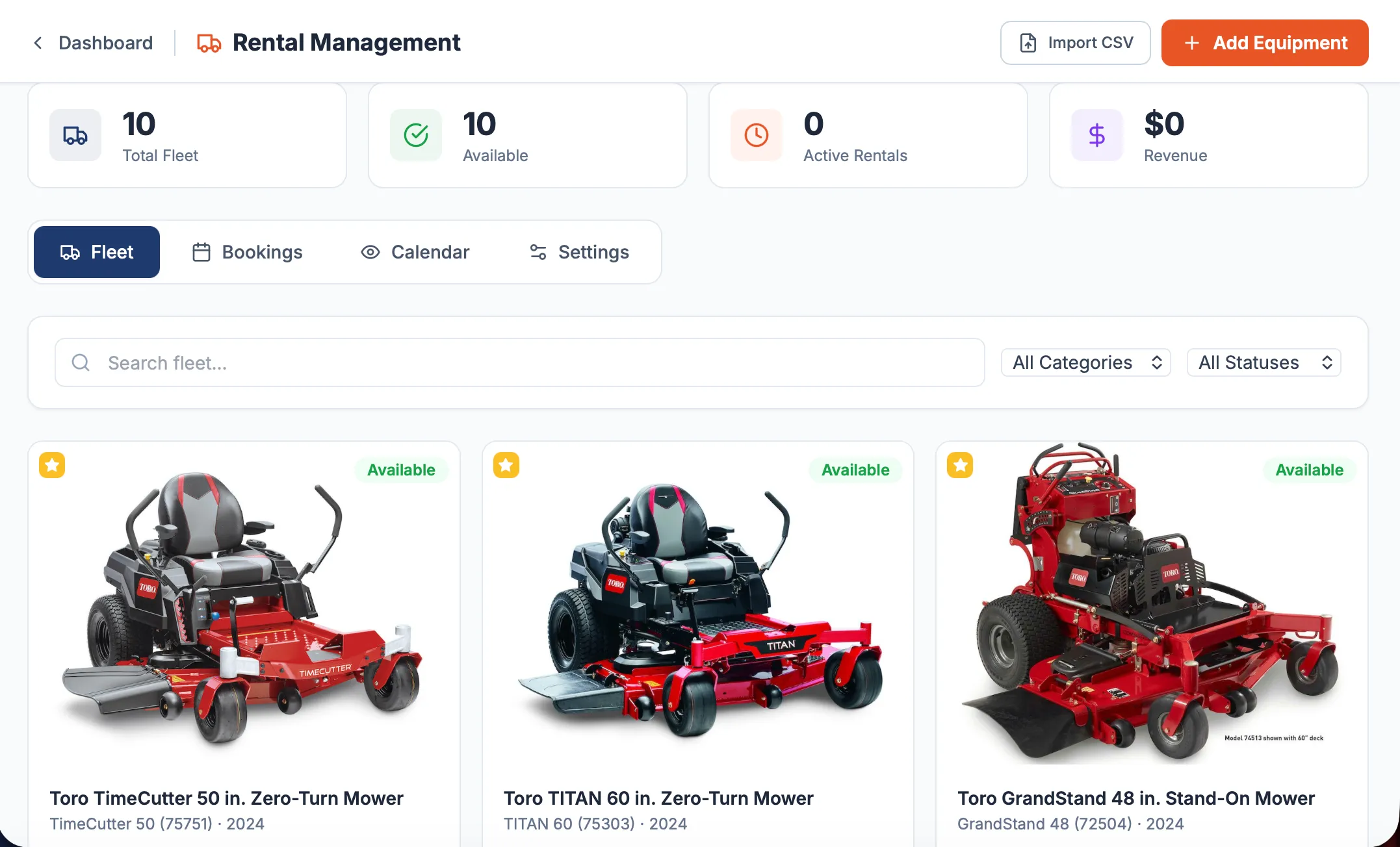 Rental Management Dashboard